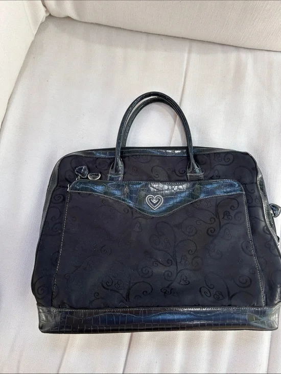 Coldwater Creek Black Laptop Tote with Heart Emblem