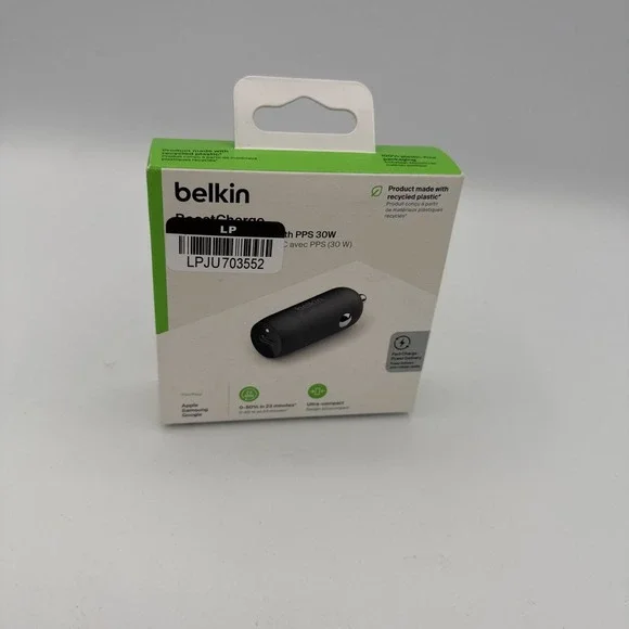 Belkin Boost Charge Dual Car Fast Charger with PPS USB-A & USB-C 37W