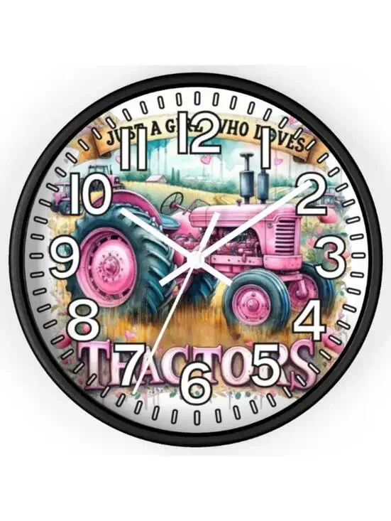 Just A Girl Who Loves Tractors Glow In The Dark Wall Clock New!