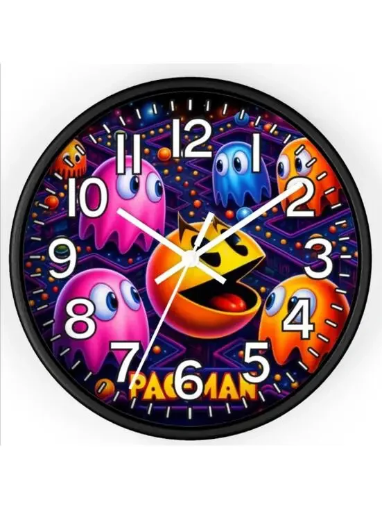 Pac-Man Atari Game Room Glow In The Dark Wall Clock New!