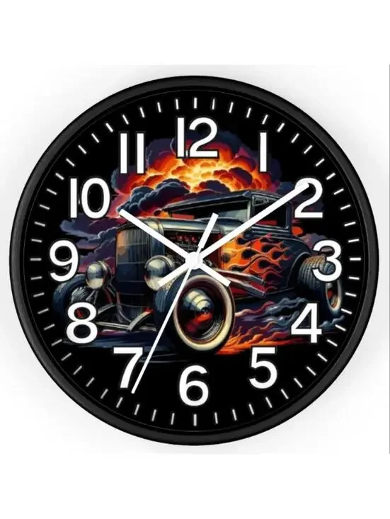 Hot Rod Street Rod Rat Rod Glow In The Dark Wall Clock New!