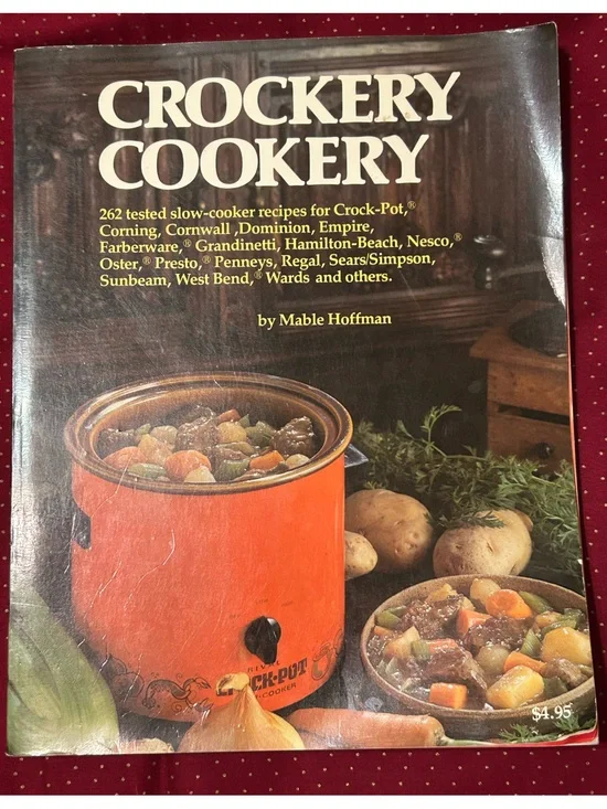 VTG Crockery Cookery Cookbook by Mable Hoffman Slow Cooker Recipes 1975