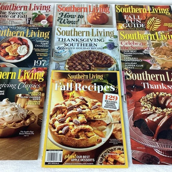 Southern Living Magazines Fall Thanksgiving Holidays Food Decor Home Mixed Lot