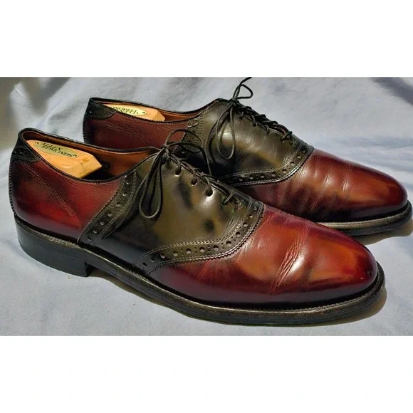 ALLEN EDMONDS 10 D 8274 POLO VTG 80's SPECTATOR SADDLE SHOE VINTAGE DRESS‎ SHOE