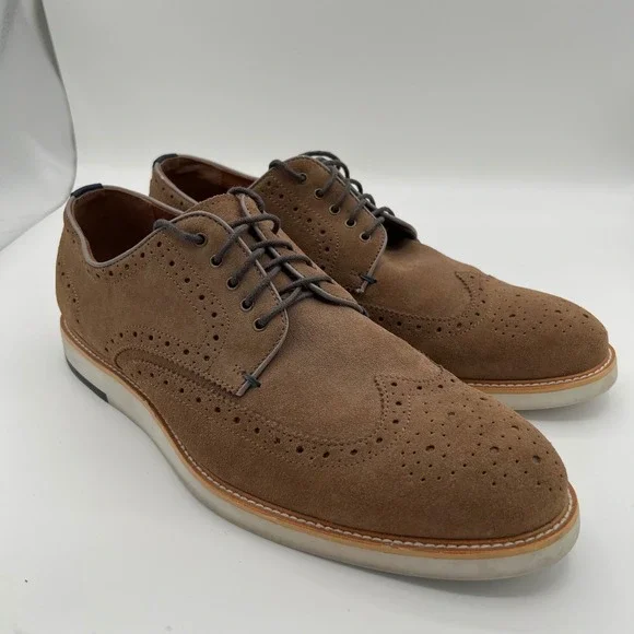 Blake McKay C Carson Mens Brown Suede Wingtip Brogue‎ Derby Shoes Size 12 Career