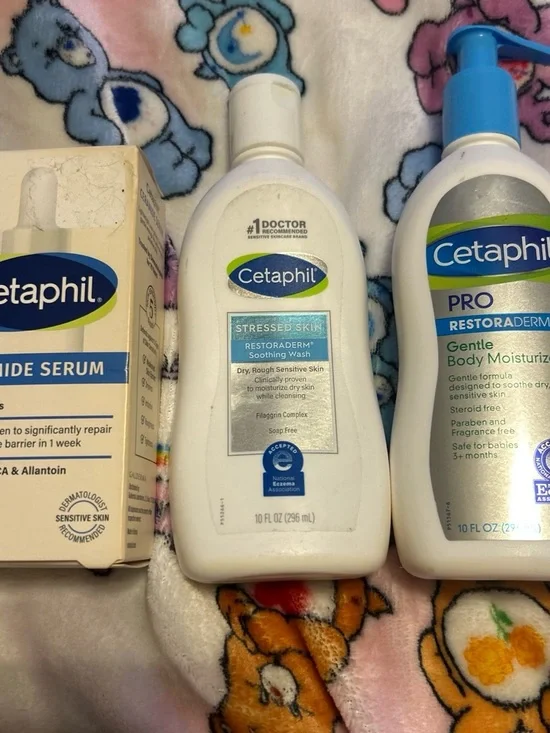 Bundle Cetaphil Stressed Skin Restoraderm Soothing Wash - Serum, moisturizer