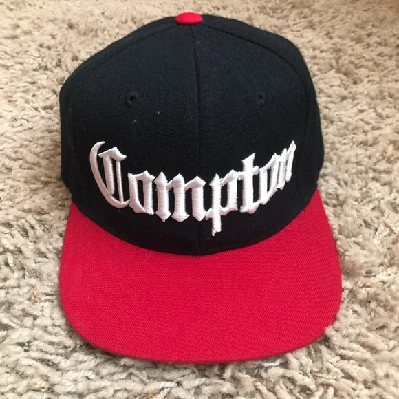 Compton Black and Red Snapback Hat