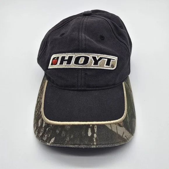 Hoyt Black Realtree Camo Adjustable Hunting Hat Cap Embroidered Archery Logo