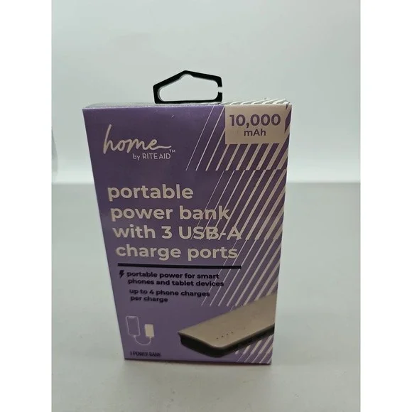 Home By Rite Aid Portable Power Bank New