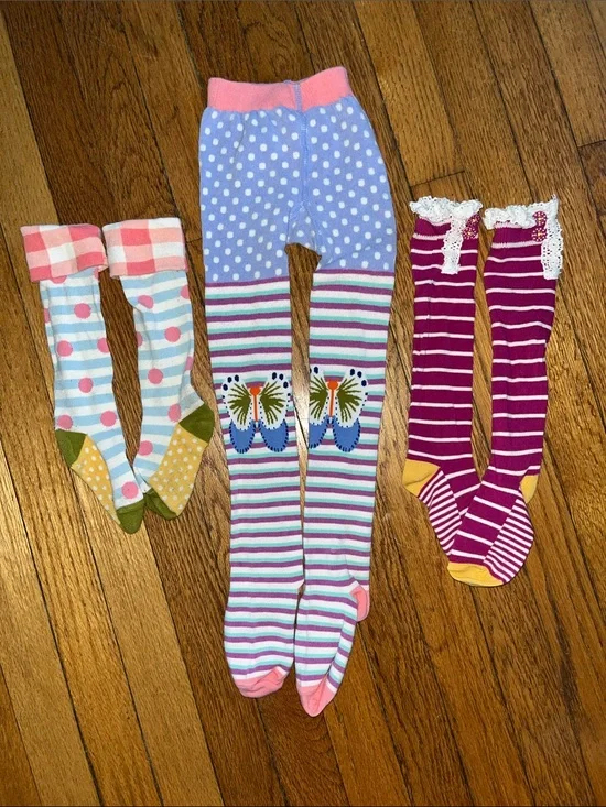 Lot of Matilda Jane tights and knee high socks for little girls