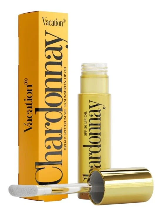 Vacation Chardonnay Sunscreen Lip Oil  NIB SPF 30 Clear Non Sticky