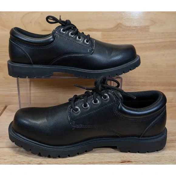TredSafe Mens MNTR21MH001 Black Slip Resistant Work Oxford Shoes Size 7