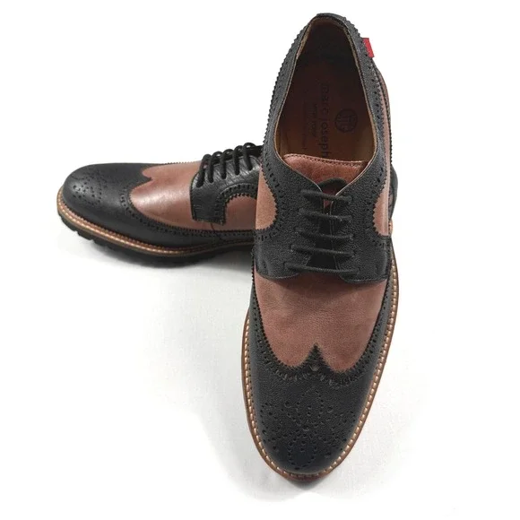 Marc‎ Joseph New York Mens Black Brown Leather Wingtip Lug Sole Oxfords 79018 9