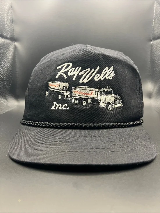 Ray Wells Inc. Black Trucker Hat with Truck Embroidery