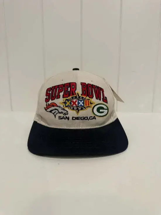 Vintage Logo 7 Super Bowl XXXII Packers vs Broncos Snapback Hat