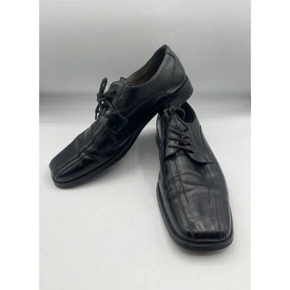 Stacy Adams Mens Corrado Black Leather Square Toe Lace Up Dress Oxfords 23274-01