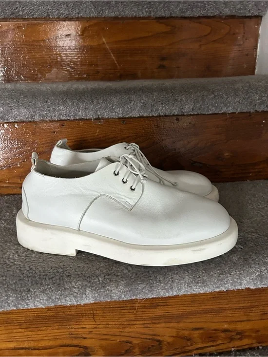Marsèll Gommello Leather Derby Shoes Size 40 White Platform