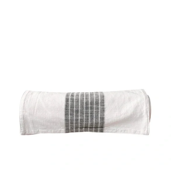 NEW Williams Sonoma White‎ & Green Striped 100% Cotton Table Runner 16x108