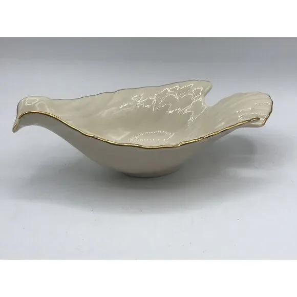 Lenox Dove Bowl Bird Dish Fine China Trinket Candy Nut Cream 24k Gold‎ Trim EUC