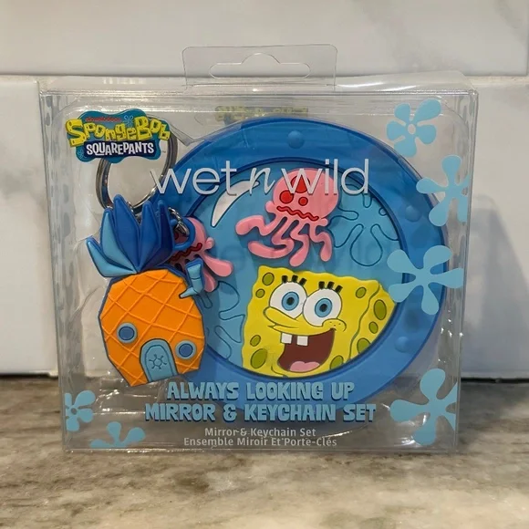 Wet n Wild x SpongeBob SquarePants Compact Mirror & Pineapple Keychain Set NEW