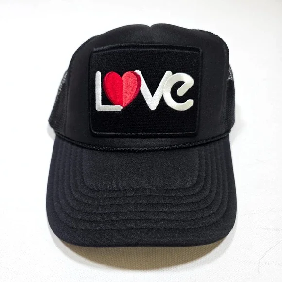 Port Sandz Trucker Hat Sufer Black Love Patch Snapback Mesh Cap Beach