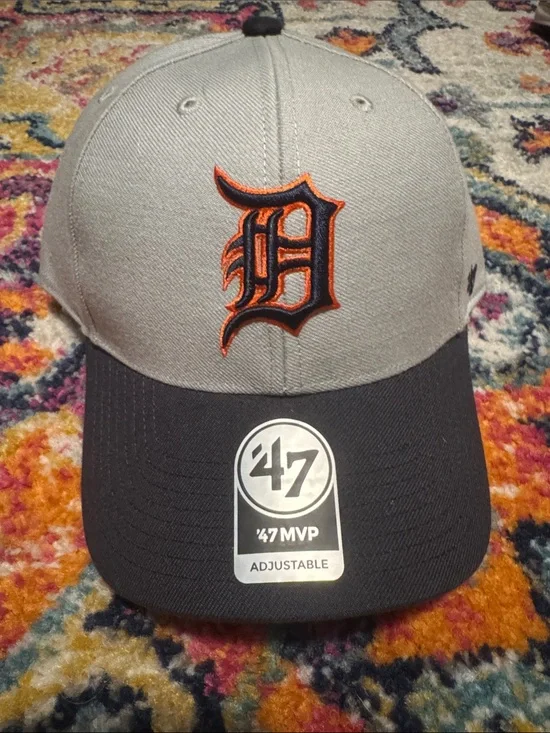 '47 Detroit D Two-Tone Cap in Gray, Navy & Orange Trim
