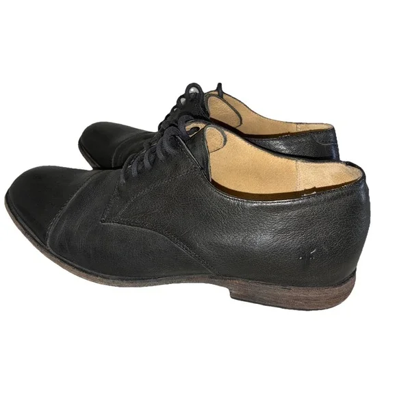 Frye Harvey Shoes‎ Men's 9 D Black Leather Cap Toe Oxford Dress Lace Up