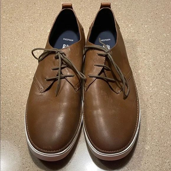 Johnston & Murphy Chestnut Brown Leather Derby Sneakers