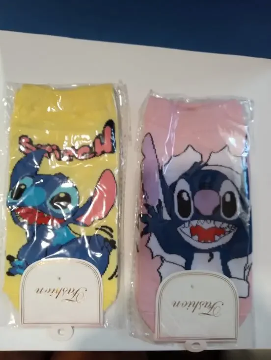 2 pairs of STITCH Low Cut Character Socks Kids Sz M Medium 0418