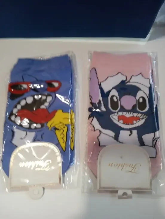 2 pairs of STITCH Low Cut Character Socks Kids Sz M Medium 0417