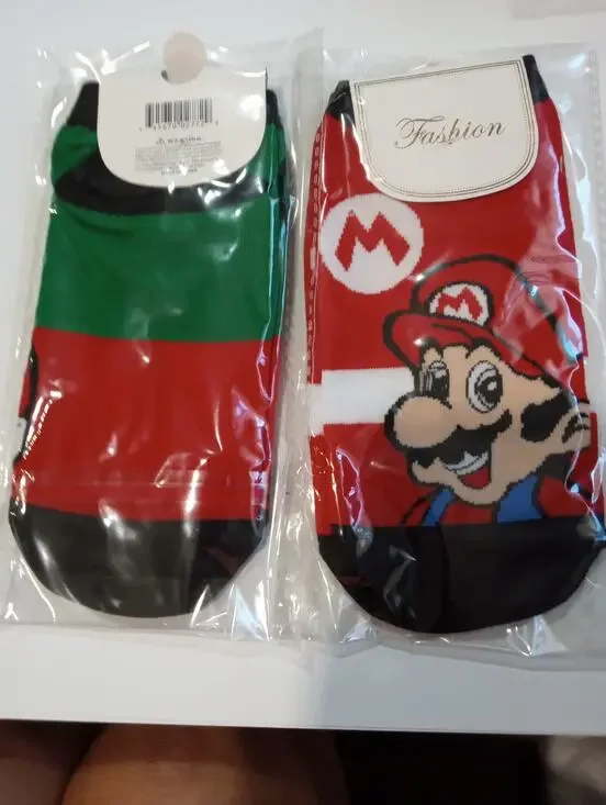 *NEW* Mario inspired Low Cut socks 2 pair Kids size Medium 0423