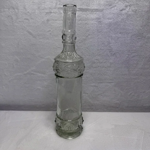 Williams Sonoma Clear Glass Hobnail Ribbed Decorative Bottle Cruet