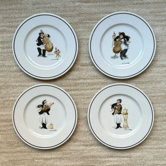 Set of 4 Plates Napa Valley Quartet by GUY BUFFET Dessert/Pie | Lunch | Salad