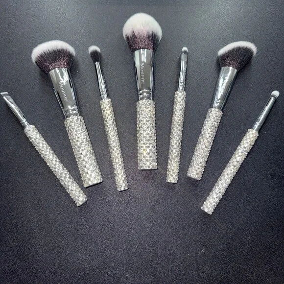 Vintage MORPHE Silver Rhinestone Makeup Brush Set RARE NEW Limited Edition Set 7
