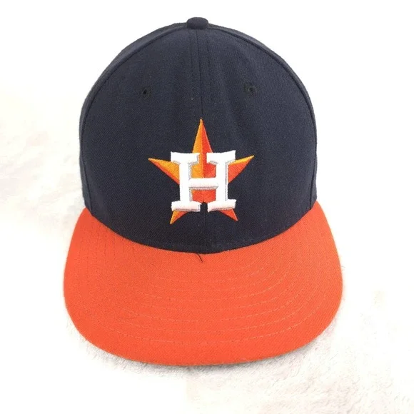 Houston Astros Hat Players On Field Cap Mens 7 1/2 Blue MLB Baseball Made In USA