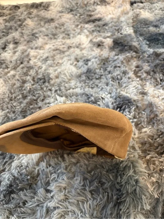Vintage Country Gentleman Suede Leather Flat Cap Newsboy Driver Hat Tan Sz 7 1/8