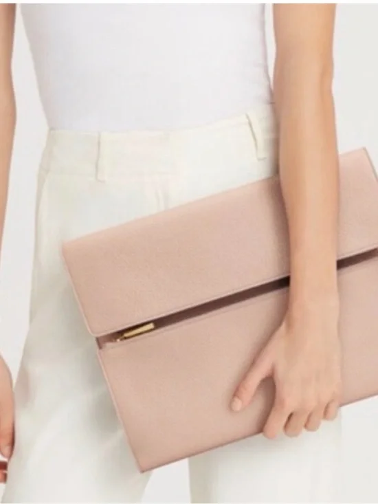 Cuyana Leather Laptop Case 13” in Blush Pink