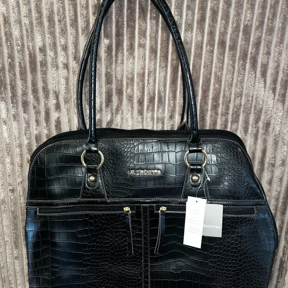 NWT Liz Claiborne Black Laptop Bag/Tote