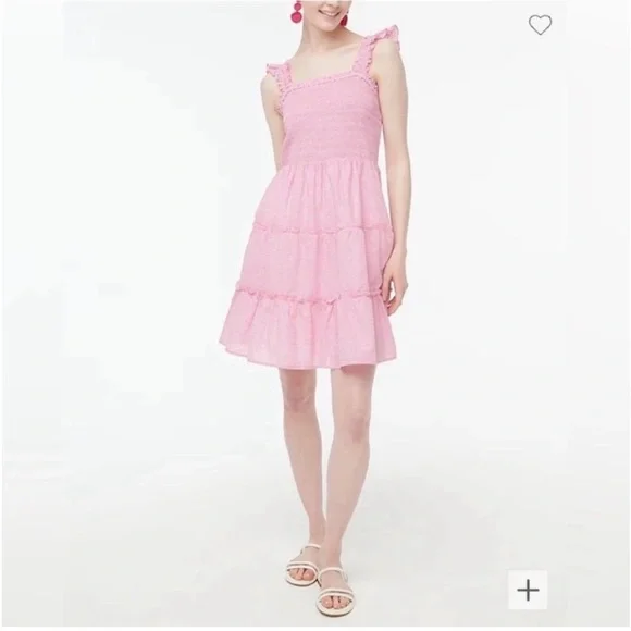 J. Crew Smocked Tiered Mini Dress