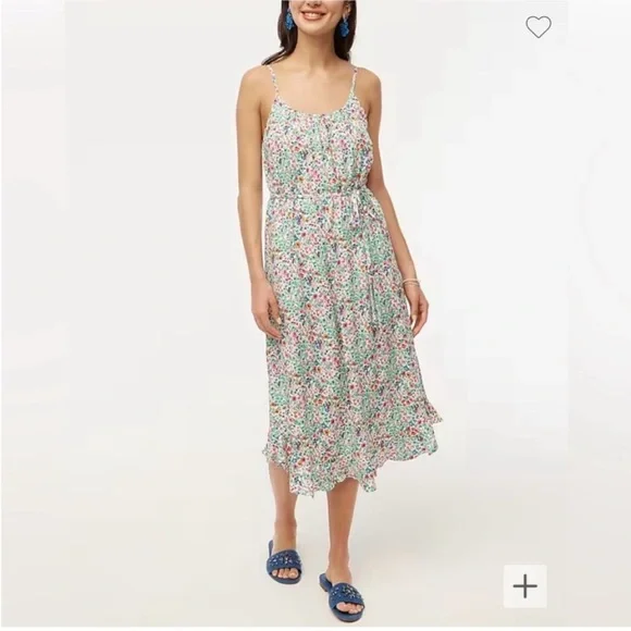 J. Crew Ruffle Floral Midi Dress