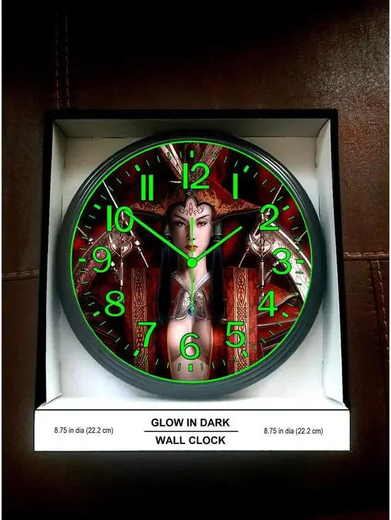 Samurai Sword Bar Lounge Salon Glow in the Dark Wall Clock Music Studio Clock
