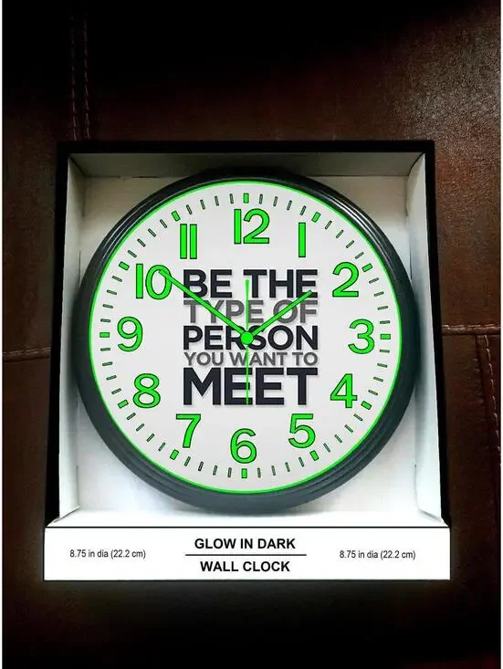 Office Home Studio Glow in the Dark Wall Clock New!