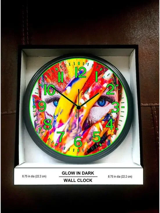 Glow in the Dark Art Deco Wall Clock NEW in Box!