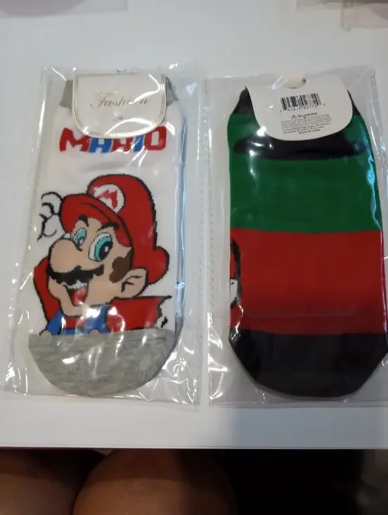 *NEW* Mario inspired Low Cut socks 2 pair Kids size Medium 0425