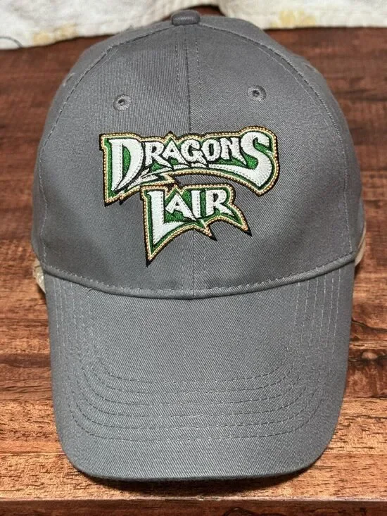 Dragons Lair Hat Grey Stitched Adjustable Baseball Cap 