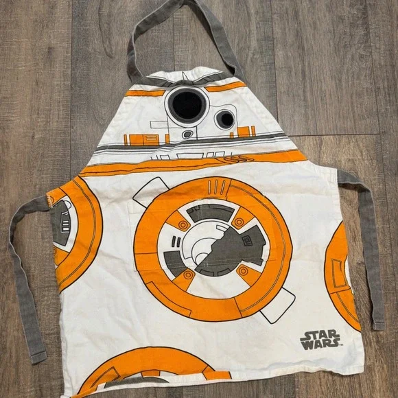 Williams Sonoma Star Wars BB-8 Kids Apron White Orange‎ Cotton 6098260