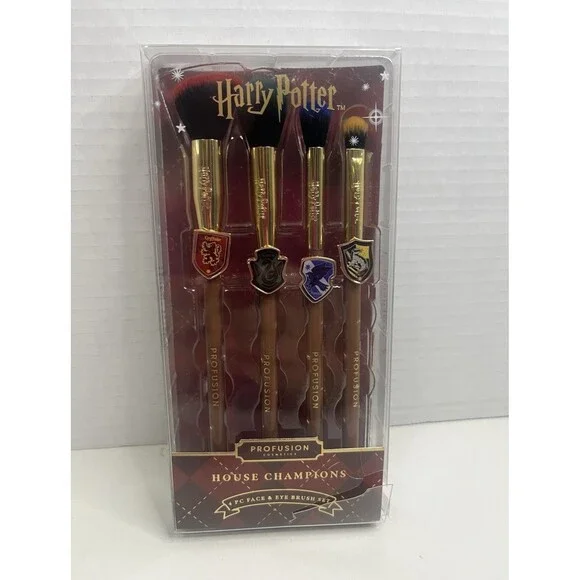 Profusion Harry Potter House Champions 4pc Face & Eye Brush Set Cruelty-Free