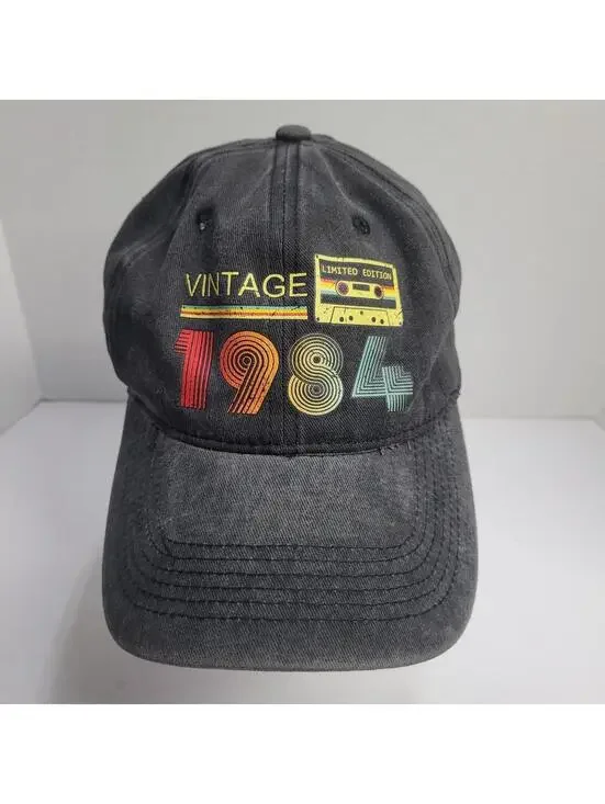1984 Retro Trucker Hat '84 Vintage Snapback Black Adjustable