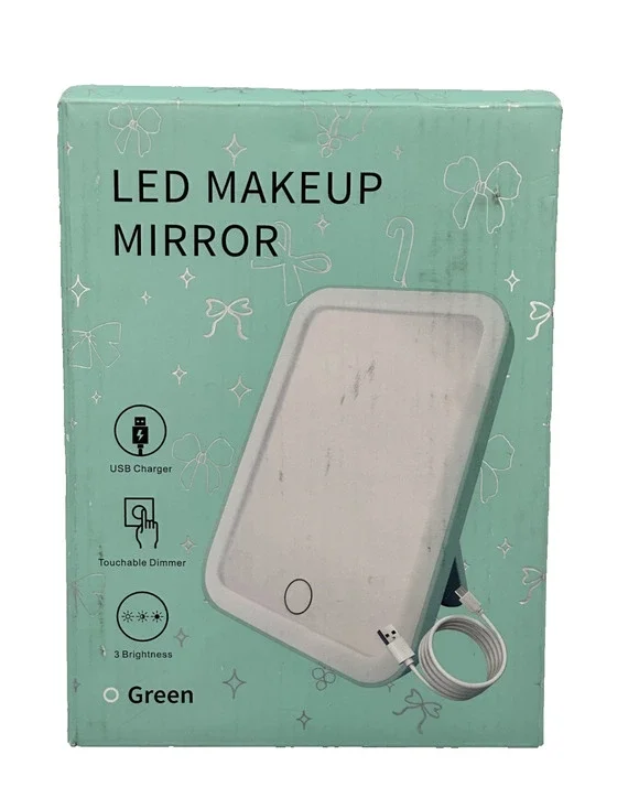 Beauty Gifts 3 Brightness Levels LED Makeup Rectangular Mirror Vanity Desk Tray