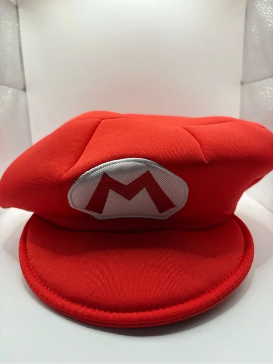 Super Mario Red Costume Hat Foam Mario Cap Nintendo Cosplay Adult One Size